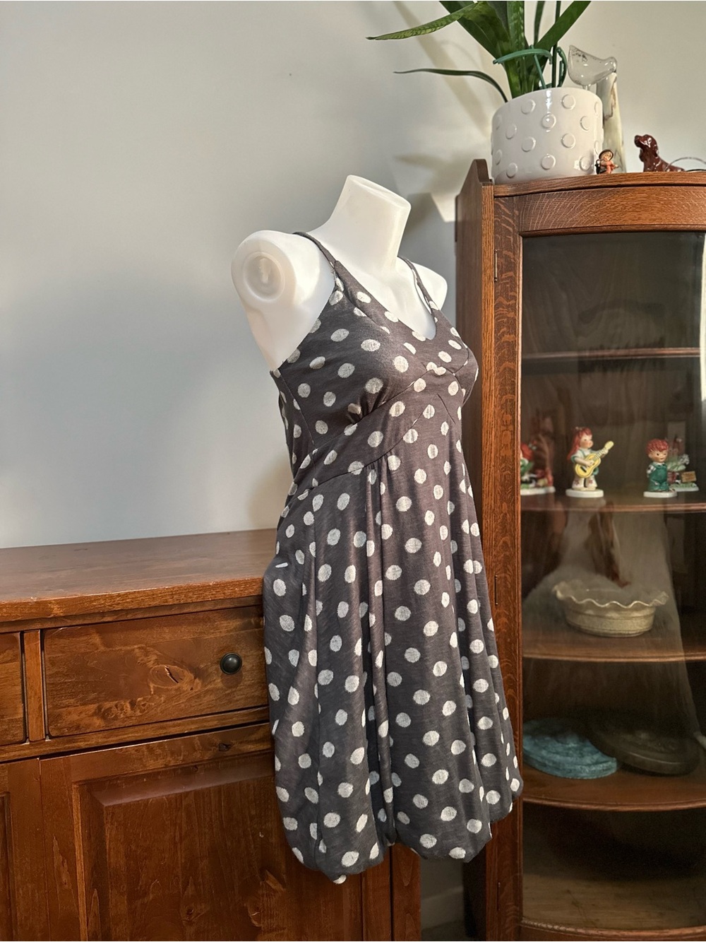 Numph - Flattering empire waist vintage Grey super soft Sleeveless Dress!